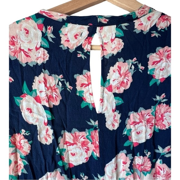 Women's floral midi dress light fabric short sleeve dance casual midi size L. - Picture 10 of 13